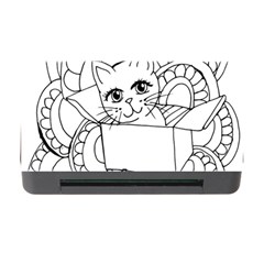 Cute Cat Coloring Page Design Memory Card Reader With Cf by Wegoenart