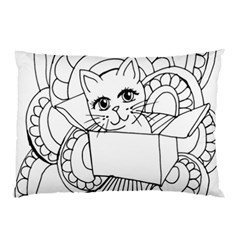 Cute Cat Coloring Page Design Pillow Case (two Sides) by Wegoenart