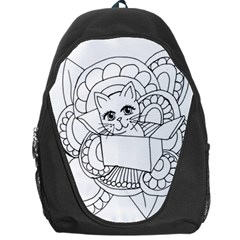 Cute Cat Coloring Page Design Backpack Bag by Wegoenart