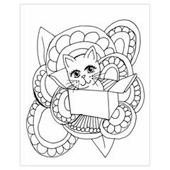 Cute Cat Coloring Page Design Drawstring Bag (small) by Wegoenart