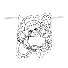 Cute Cat Coloring Page Design Lightweight Drawstring Pouch (m)