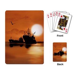 Digital Art Artwork Ship Boats Sea Playing Cards Single Design (rectangle) by Wegoenart