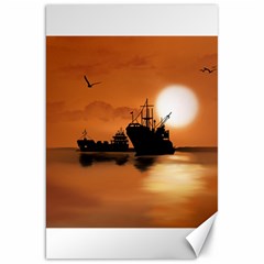 Digital Art Artwork Ship Boats Sea Canvas 20  X 30  by Wegoenart