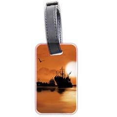 Digital Art Artwork Ship Boats Sea Luggage Tag (two Sides) by Wegoenart