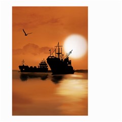 Digital Art Artwork Ship Boats Sea Small Garden Flag (two Sides) by Wegoenart