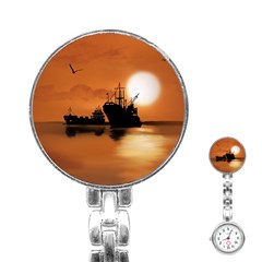 Digital Art Artwork Ship Boats Sea Stainless Steel Nurses Watch by Wegoenart