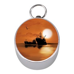 Digital Art Artwork Ship Boats Sea Mini Silver Compasses by Wegoenart