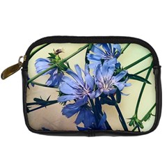 Blue Wildflowers Digital Camera Leather Case by bloomingvinedesign