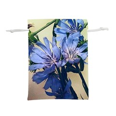 Blue Wildflowers Lightweight Drawstring Pouch (l)