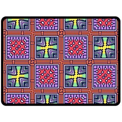 Shapes In Squares Pattern                      Fleece Blanket by LalyLauraFLM