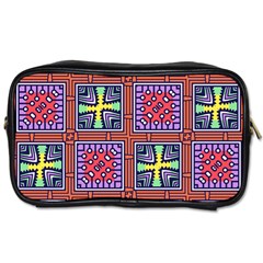 Shapes In Squares Pattern                       Toiletries Bag (one Side) by LalyLauraFLM