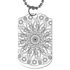 Flowers Mandala Hand Drawing Dog Tag (two Sides) by Wegoenart