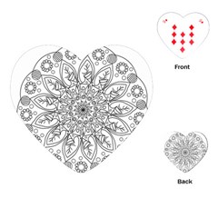 Flowers Mandala Hand Drawing Playing Cards Single Design (heart) by Wegoenart