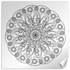 Flowers Mandala Hand Drawing Canvas 20  X 20  by Wegoenart