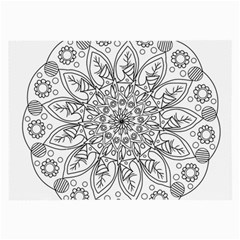 Flowers Mandala Hand Drawing Large Glasses Cloth (2 Sides) by Wegoenart