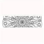 Flowers Mandala Hand Drawing Large Bar Mats 32 x8.5  Bar Mat