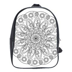 Flowers Mandala Hand Drawing School Bag (large) by Wegoenart