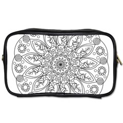 Flowers Mandala Hand Drawing Toiletries Bag (one Side) by Wegoenart