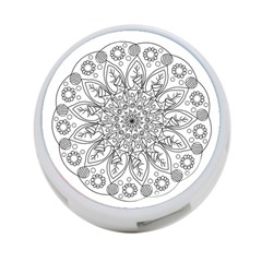 Flowers Mandala Hand Drawing 4-port Usb Hub (two Sides) by Wegoenart