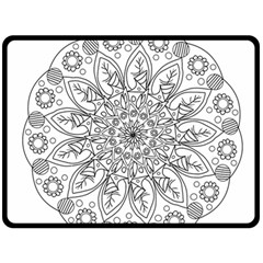 Flowers Mandala Hand Drawing Fleece Blanket (large) 