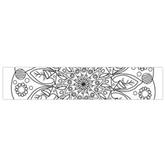 Flowers Mandala Hand Drawing Small Flano Scarf by Wegoenart