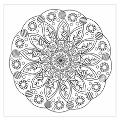 Flowers Mandala Hand Drawing Large Satin Scarf (square) by Wegoenart