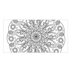 Flowers Mandala Hand Drawing Satin Shawl by Wegoenart