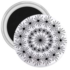 Flowers Mandala Hand Drawing 3  Magnets by Wegoenart