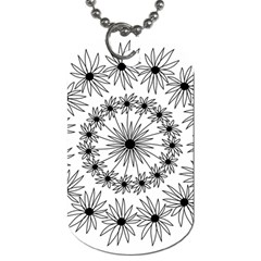 Flowers Mandala Hand Drawing Dog Tag (two Sides) by Wegoenart