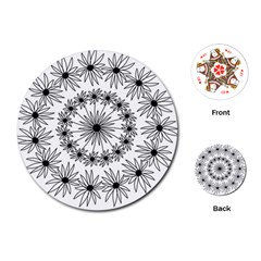 Flowers Mandala Hand Drawing Playing Cards Single Design (round) by Wegoenart