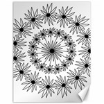 Flowers Mandala Hand Drawing Canvas 12  x 16  11.86 x15.41  Canvas - 1