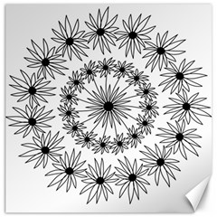 Flowers Mandala Hand Drawing Canvas 20  X 20  by Wegoenart