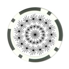 Flowers Mandala Hand Drawing Poker Chip Card Guard by Wegoenart