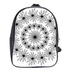 Flowers Mandala Hand Drawing School Bag (large)