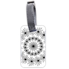 Flowers Mandala Hand Drawing Luggage Tag (two Sides) by Wegoenart