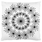 Flowers Mandala Hand Drawing Standard Flano Cushion Case (One Side) Front