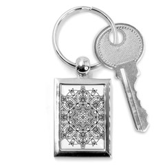 Drawing Pencil Pattern Mandala Key Chain (rectangle) by Wegoenart