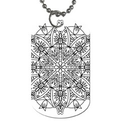 Drawing Pencil Pattern Mandala Dog Tag (one Side) by Wegoenart