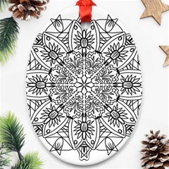 Drawing Pencil Pattern Mandala Oval Ornament (two Sides) by Wegoenart