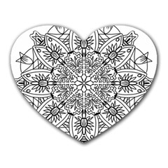 Drawing Pencil Pattern Mandala Heart Mousepads by Wegoenart