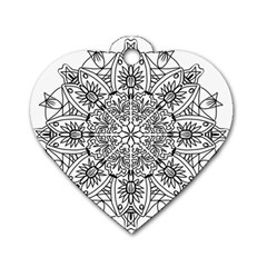 Drawing Pencil Pattern Mandala Dog Tag Heart (one Side) by Wegoenart