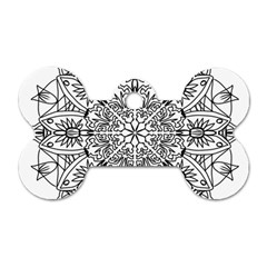 Drawing Pencil Pattern Mandala Dog Tag Bone (one Side) by Wegoenart