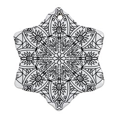 Drawing Pencil Pattern Mandala Snowflake Ornament (two Sides)