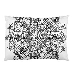 Drawing Pencil Pattern Mandala Pillow Case (two Sides) by Wegoenart