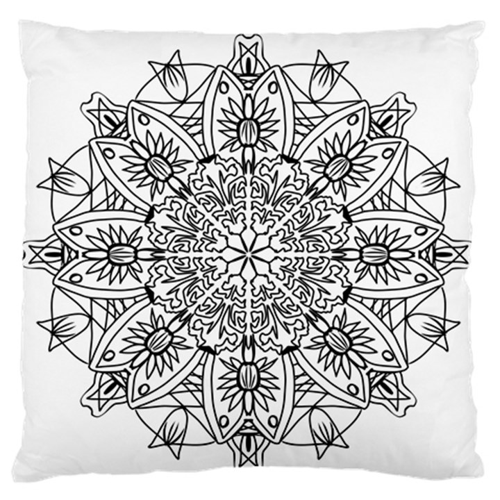 Drawing Pencil Pattern Mandala Standard Flano Cushion Case (One Side)