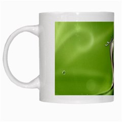 Snail Drops Rain Drawing Green White Mugs by Wegoenart