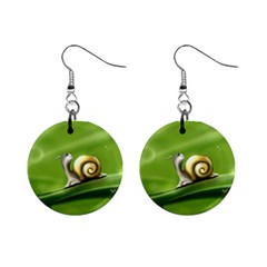 Snail Drops Rain Drawing Green Mini Button Earrings by Wegoenart