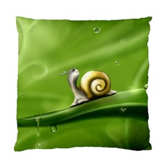 Snail Drops Rain Drawing Green Standard Cushion Case (one Side) by Wegoenart