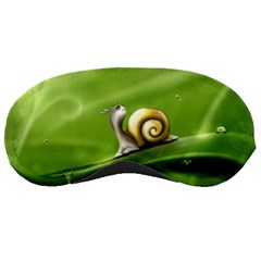 Snail Drops Rain Drawing Green Sleeping Mask by Wegoenart