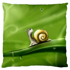 Snail Drops Rain Drawing Green Standard Flano Cushion Case (two Sides) by Wegoenart